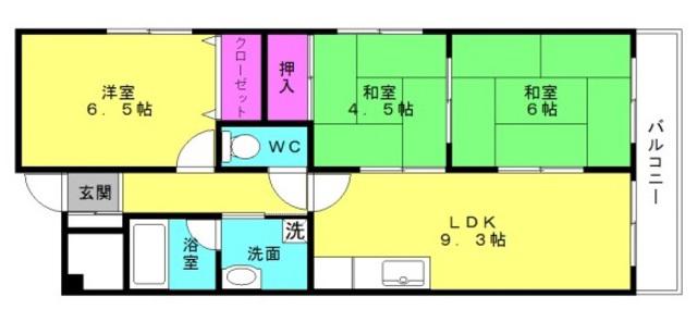 ベルトピア西明石VII(3DK/4階)の間取り写真