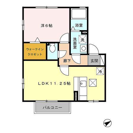 ペアレ I/III(1LDK/1階)の間取り写真