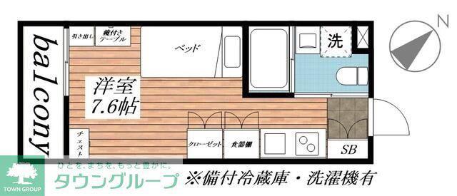 LIGERE南行徳ウエスト(ワンルーム/2階)の間取り写真