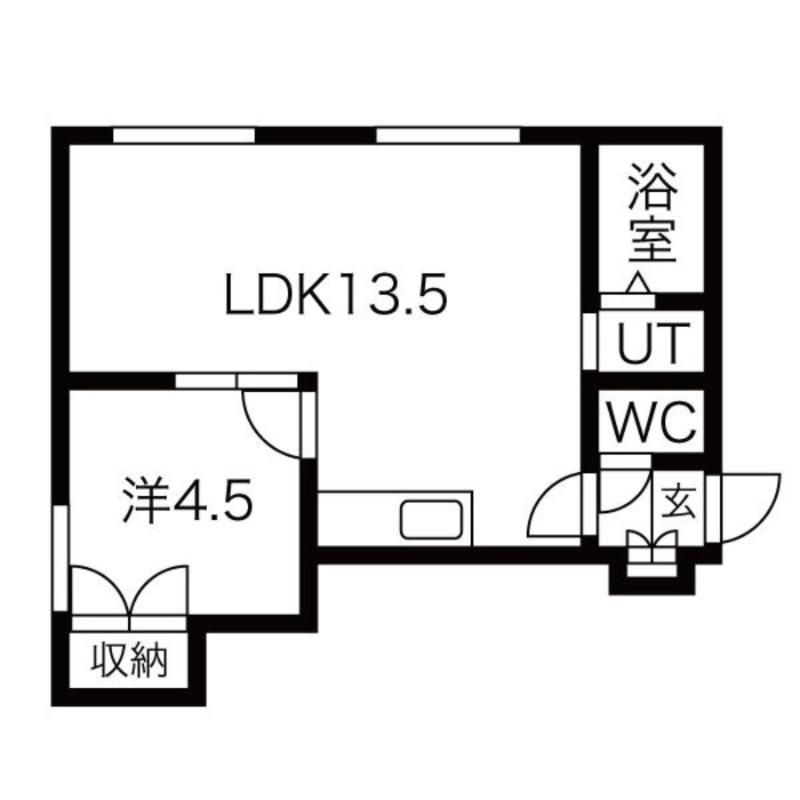 ペルドゥエープス平岸(1LDK/3階)の間取り写真