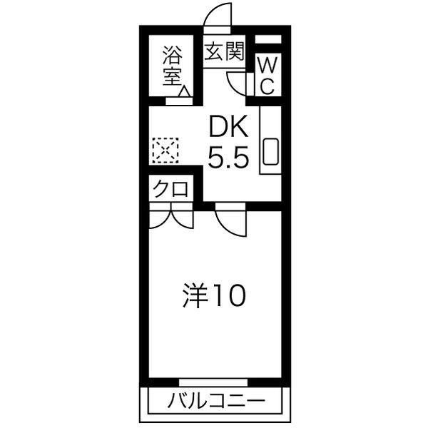 シャルムパレ(1DK/1階)の間取り写真