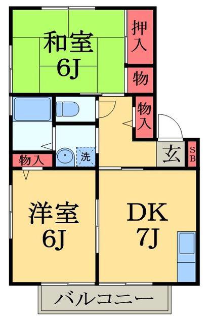 サンロード大塚(2DK/1階)の間取り写真