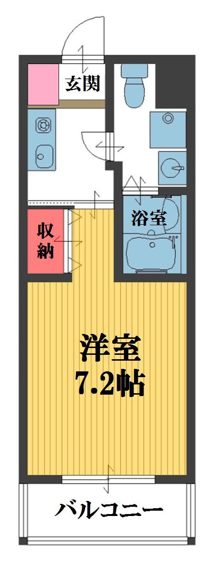 PSプレイス東仲町(1K/1階)の間取り写真