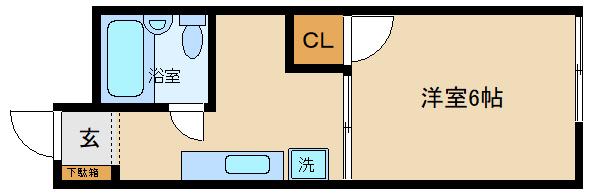 有山荘(1K/2階)の間取り写真