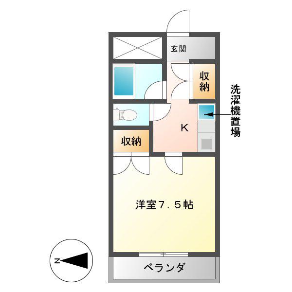 サンライズ江戸橋(1K/3階)の間取り写真