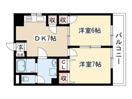大村宮東マンション(2DK/2階)の間取り写真