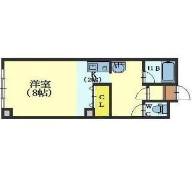 アールズコート港(1K/3階)の間取り写真