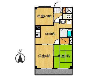 イーストヒルズ(3LDK/4階)の間取り写真