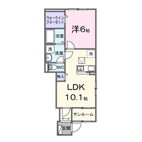 ファビオネスト駒沢(1LDK/1階)の間取り写真