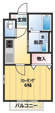 TTハイム(1K/2階)の間取り写真