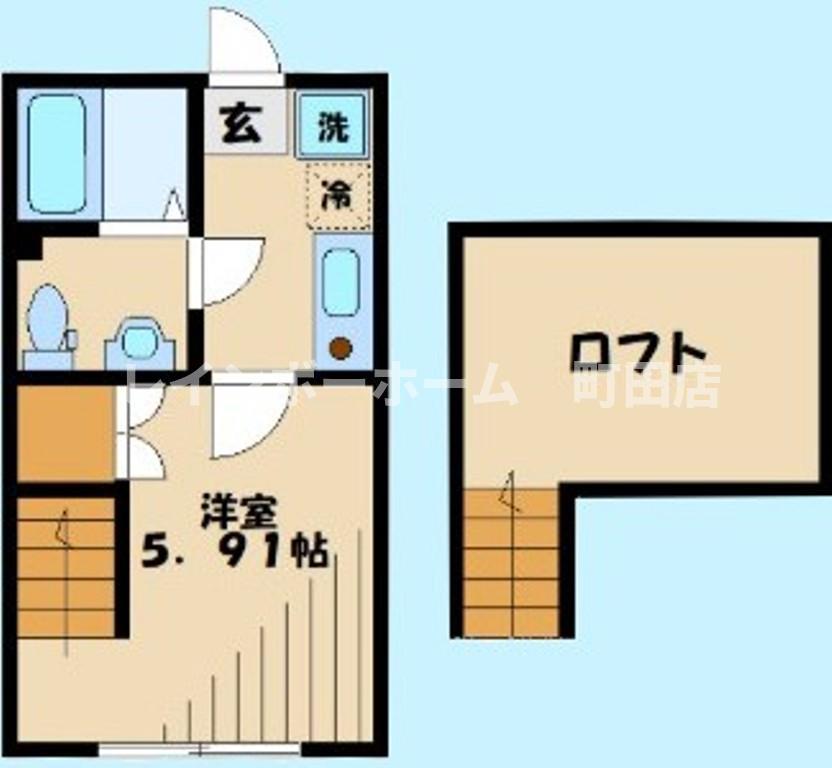 オレンジポピー(1K/1階)の間取り写真