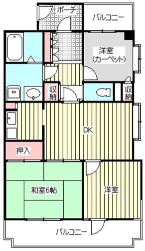 ライオンズシティ川口並木(3DK/5階)の間取り写真