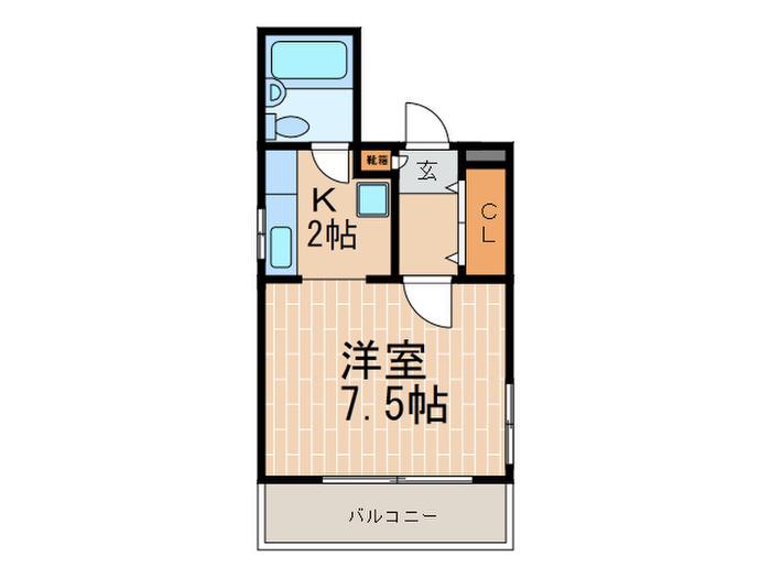 アリーテ六甲(1K/2階)の間取り写真
