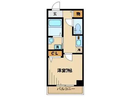 LILIE中央林間(1K/3階)の間取り写真