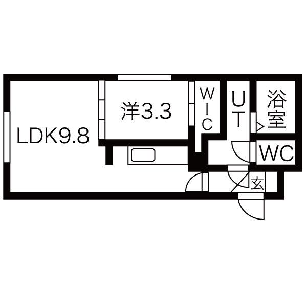 フィオーレ山鼻(1LDK/4階)の間取り写真