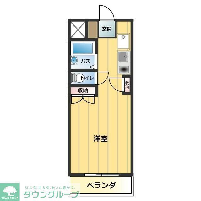 ロワールハイム(ワンルーム/3階)の間取り写真