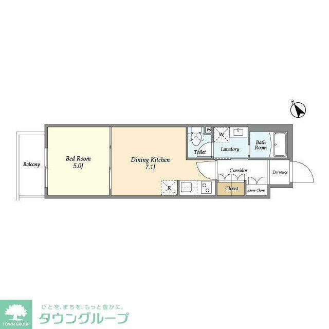 KDXレジデンス西調布(1DK/3階)の間取り写真