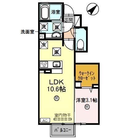 アン・ファミーユ(1LDK/1階)の間取り写真