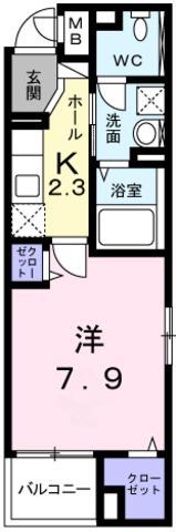 コレクト ライル(1K/3階)の間取り写真