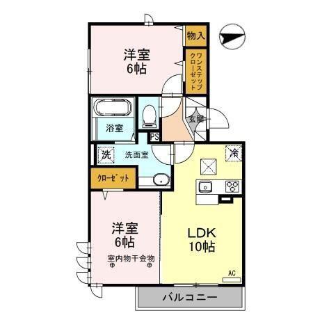 ロイジェントパークスレイクタウンIII J(2LDK/1階)の間取り写真
