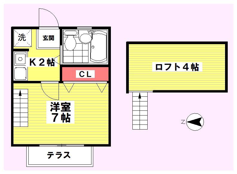 ヴィラ千間台(1K/1階)の間取り写真