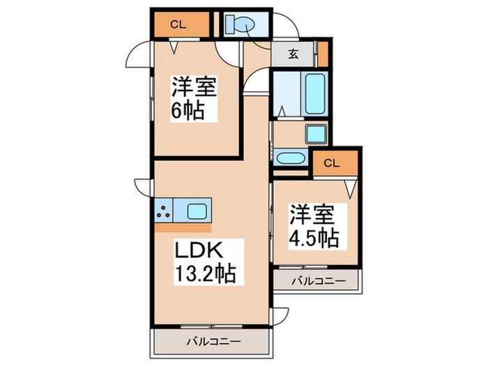 COLINA DO SUL(2LDK/3階)の間取り写真