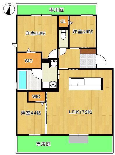 D-ROOM HILLS 泉台(3LDK/1階)の間取り写真