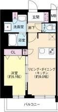 DIMUS新大阪(1LDK/11階)の間取り写真