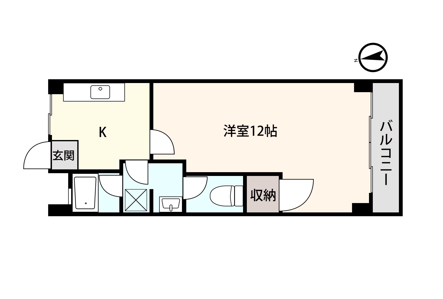 アシスト第2福井マンション(1K/3階)の間取り写真
