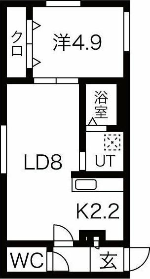 晴蔵MIYANOSAWA(1LDK/2階)の間取り写真