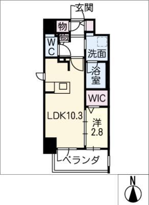TENAS今池(1LDK/1階)の間取り写真