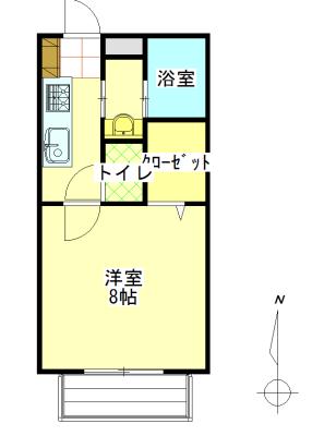 アーバンエイト(1K/1階)の間取り写真