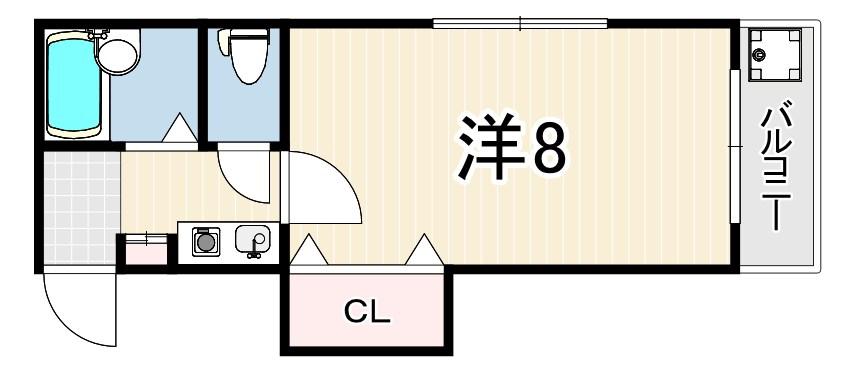 プチエミナール1(1K/1階)の間取り写真