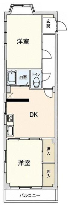 クロノスさちが丘(2DK/3階)の間取り写真