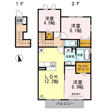 プラセール(3LDK/2階)の間取り写真