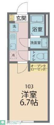 カインドネス小平(1K/1階)の間取り写真
