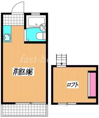 コンフォート東小金井(ワンルーム/2階)の間取り写真