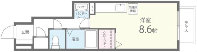 エスポワール久米田(ワンルーム/1階)の間取り写真
