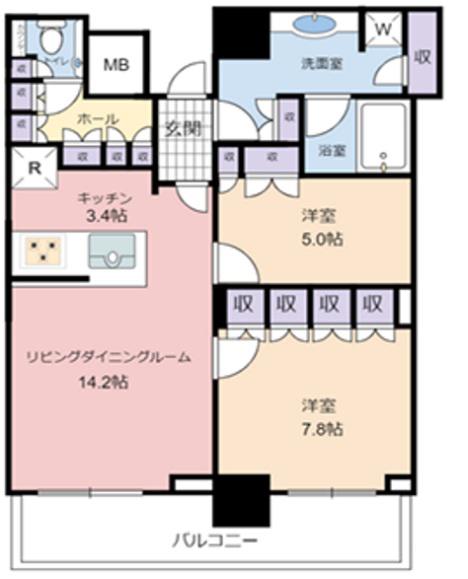 THE TOWER YOKOHAMA KITANAKA(2LDK/23階)の間取り写真