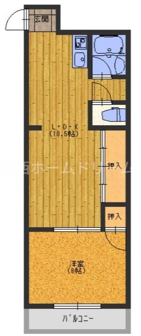 成和ハイツII(1LDK/2階)の間取り写真