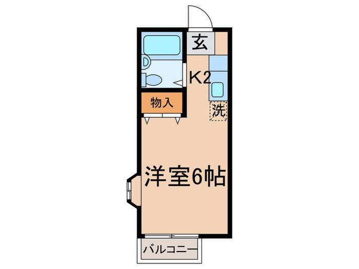エレガントミヤ(ワンルーム/1階)の間取り写真