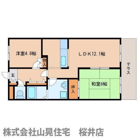 エスポアメゾン(2LDK/1階)の間取り写真