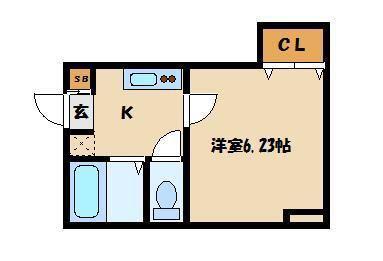 コスモプレイス東浦和(1K/4階)の間取り写真
