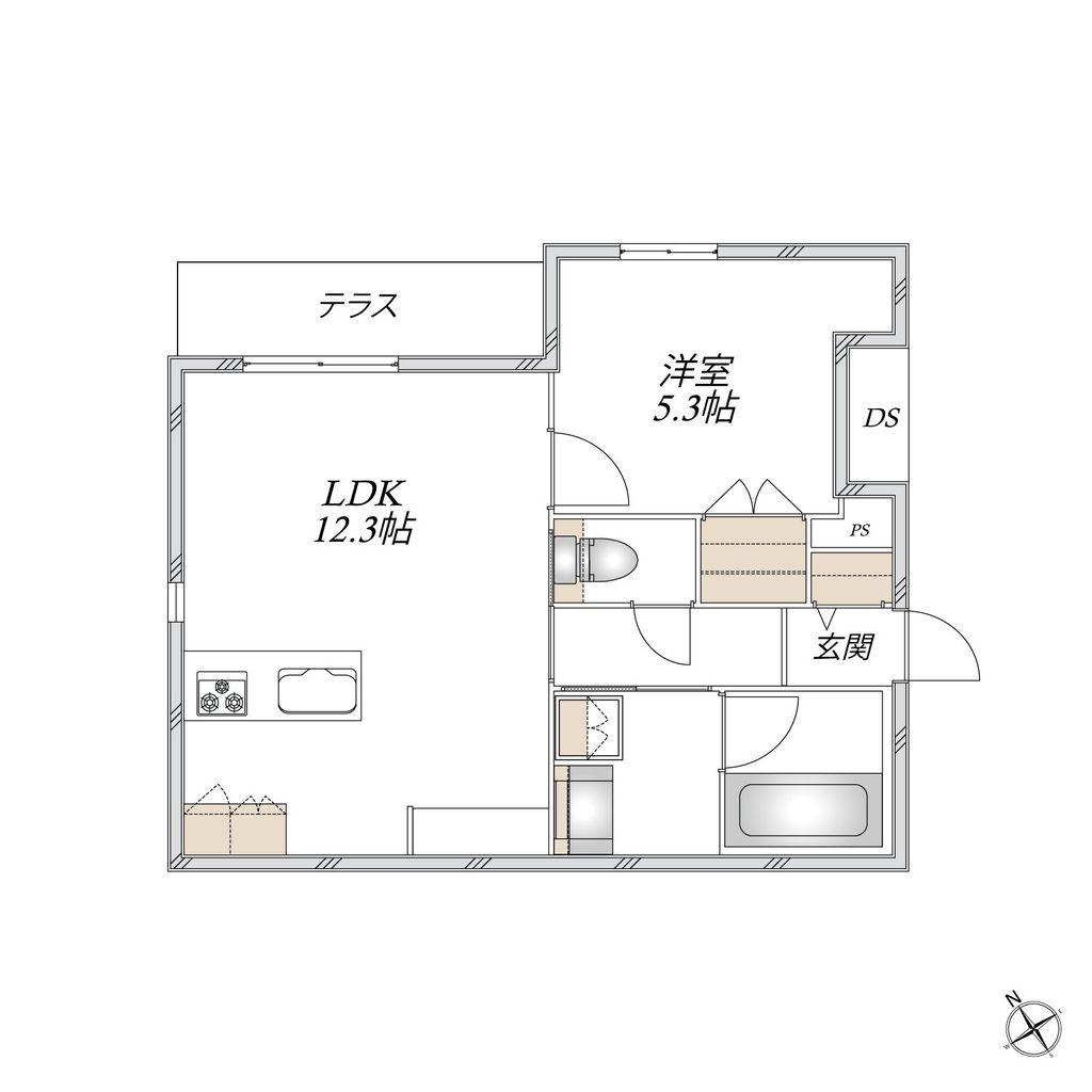MAISON SARKLAND(1LDK/1階)の間取り写真