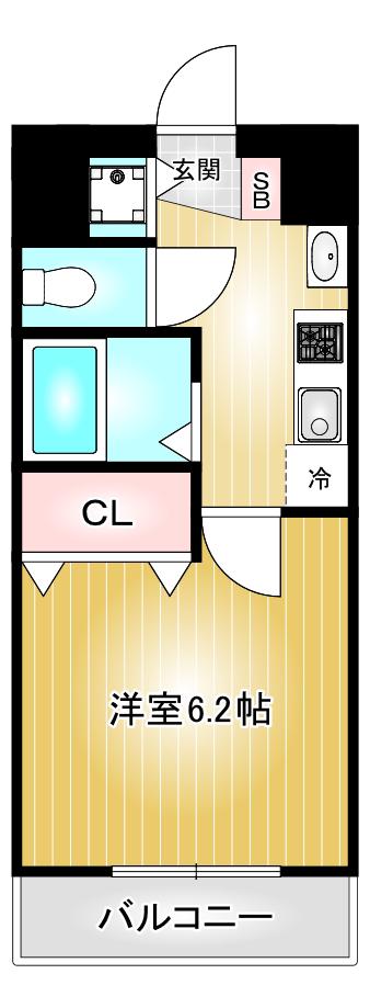 プレサンス名古屋城前ラバンカ(1K/5階)の間取り写真