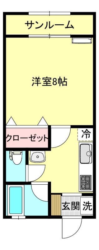 妙高はねうまライン 春日山駅 徒歩31分 2階建 築29年(1K/2階)の間取り写真
