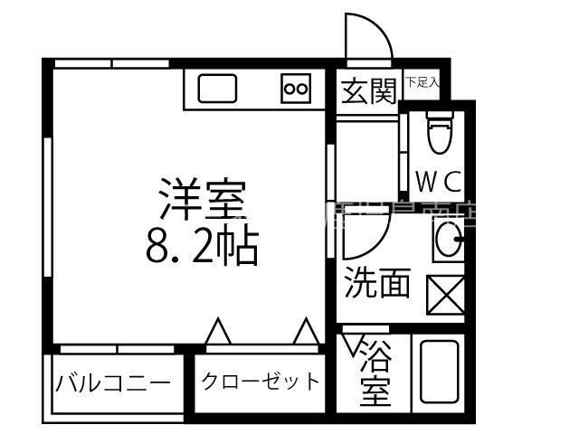 Nブランド郡元(ワンルーム/1階)の間取り写真