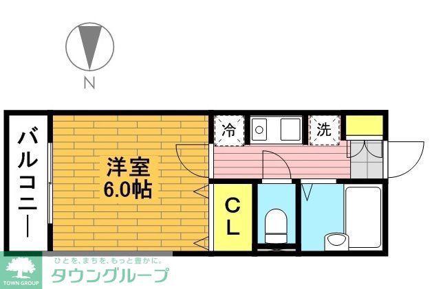PEACE上戸田(1K/1階)の間取り写真