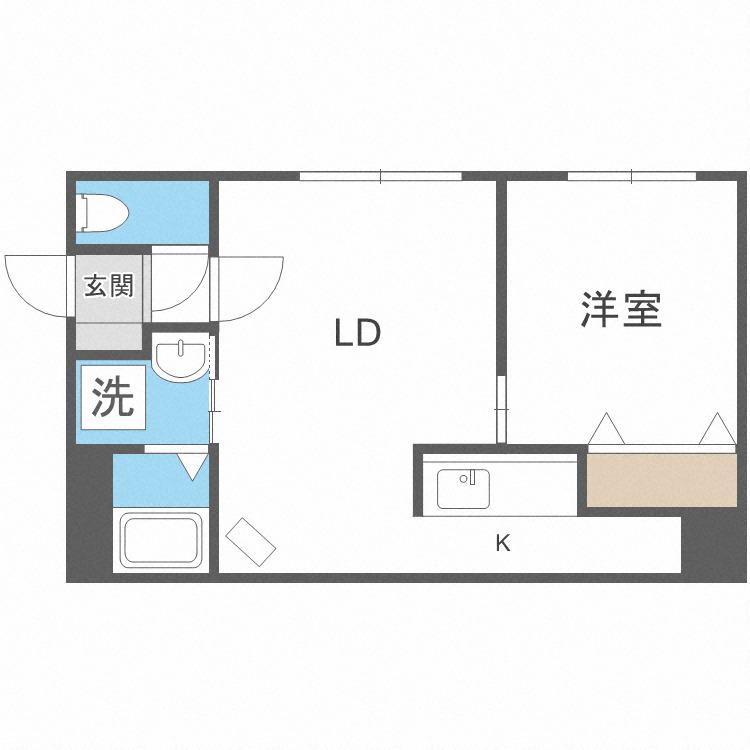 アズールVII(1LDK/3階)の間取り写真