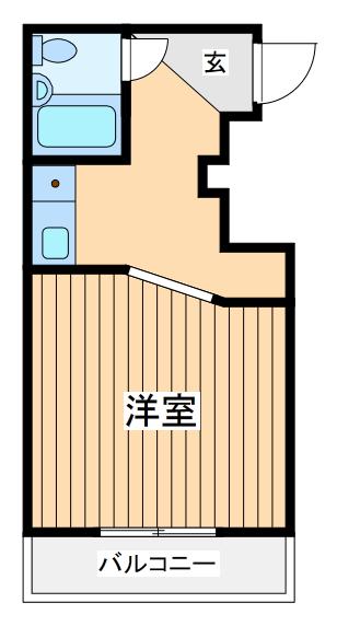 ダイアパレス尻手第2(ワンルーム/2階)の間取り写真